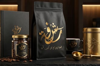 design a luxury arabic calligraphy logo modern