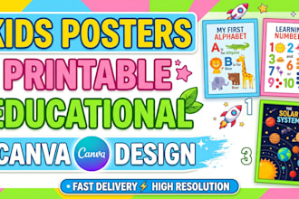 design colorful educational posters for kids