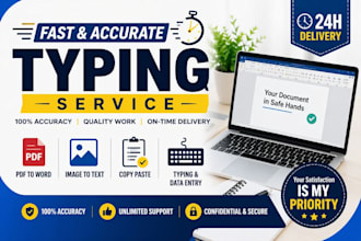 do fast and accurate typing from PDF, image, or handwritten notes
