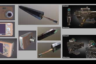 create game ready 3d props and weapons