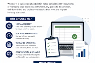 do fast and accurate data entry, typing and copy paste work