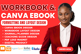 design workbook, coaching guide and canva ebook PDF layout design