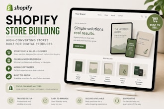 set up a complete shopify store for digital products