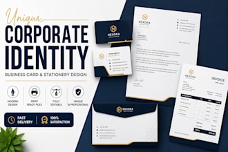 create unique corporate identity with business card and stationery design