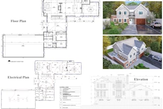 do exterior detail, city detail, working drawing, house elevation, masterplan,3d