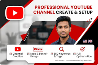 create, setup and optimize a professional youtube channel