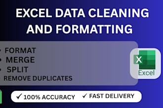 clean,format ,merge,split excel data