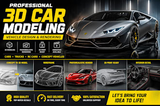 create photorealistic 3d car modeling, vehicle design, and rendering