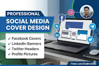 design professional facebook and linkedin cover photos