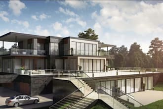 do exclusive bathroom interior design and 3d renderings, commercial building