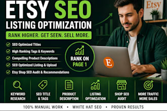 optimize your esty seo listing to rank on page 1 and boost sales with titles