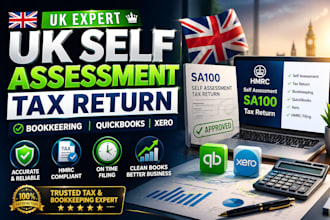 file uk self assessment tax return and do quickbooks bookkeeping