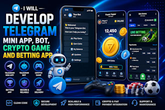 build telegram mini app, mini game, telegram bot, telegram crypto game, bet app
