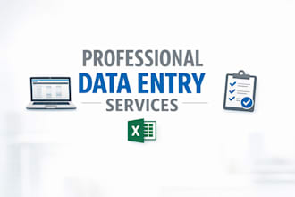 do expert excel data entry, web research and copy paste work