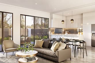 do interior design, living space, kitchen, room design and interior model