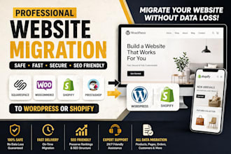 migrate suarespace woocommerce shopify prestashop to wordpress shopify website