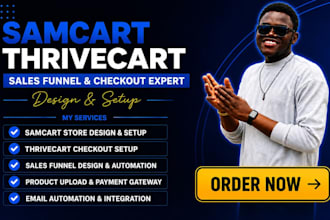 do samcart landing page, samcart thrivecart sales funnel samcart