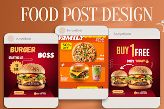 design eye catching food social media posts for restaurants
