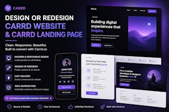 design or redesign carrd website and carrd landing page on carrd co