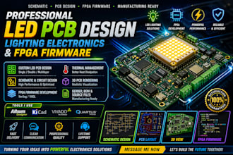 create professional led pcb design, lighting electronics and fpga firmware