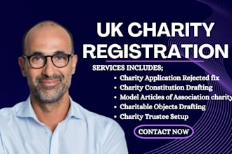 fix rejected UK charity applications and register with charity commission fast