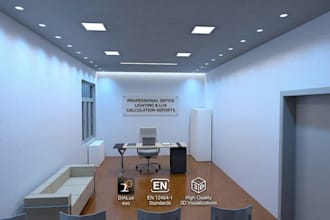 design professional office lighting and lux reports