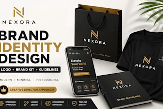 design brand identity, logo, and brand guidelines as your creative director
