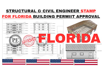 draw, stamp structural and civil engineer plans for florida city permit approval