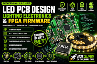 create professional led pcb design, lighting electronics projects and fpga