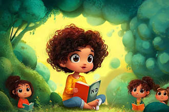 create children book illustration, and design children book