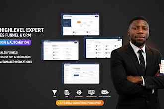 be your gohighlevel sales funnel,automation,funnel cockpit saas and CRM expert