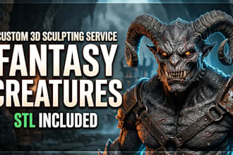 create fantasy creatures, monsters and bosses for 3d printing
