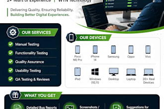 test websites android and IOS apps QA, UI and UX