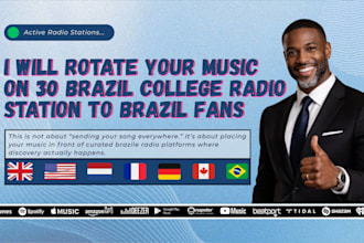rotate your music on 30 brazil college radio station to brazil fans