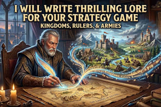 write thrilling lore and world building for strategy games