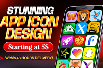 design mobile app icon and app icon logo