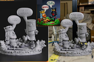 custom 3d model from 2d image sketch to 3d character product stl for 3d printing