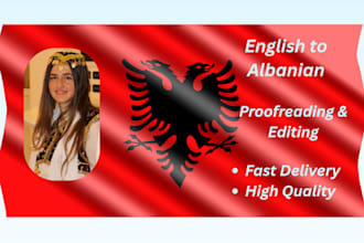 proofread and edit albanian text for clarity and grammar