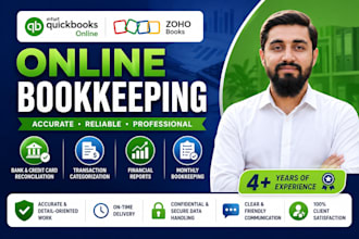 do quickbooks bookkeeping, zoho books bookkeeping with financial reporting