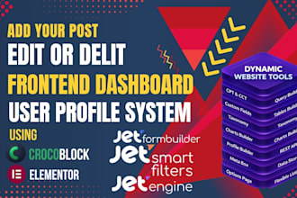 build dynamic crocoblock dashboard using jetengine, elementor and wordpress