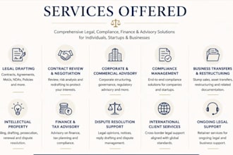 draft and review contracts, advise business and plan finance