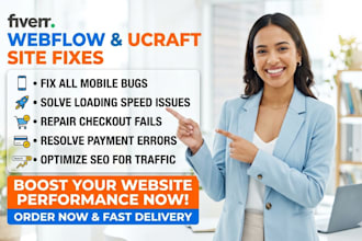 webflow ucraft mobile bug speed issue checkout fail payment error seo fix