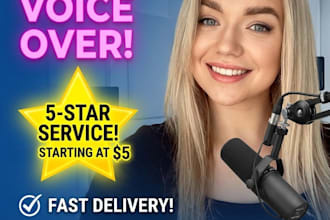 record a professional female voice over in english