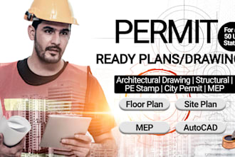 do architectural drawing floor plan mep stamp city permit architectural stamp