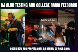 club test and review your new song with dj and college radio stations feedback