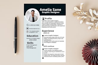 design professional ats resume CV and canva editable resume