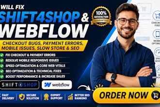 fix shift4shop webflow checkout bugs payment errors mobile issues and boost SEO