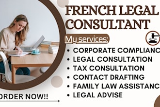 expertly do legal compliance and tax analysis as french advisor