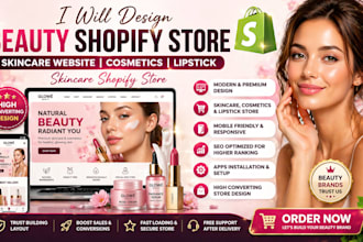 beauty shopify store skincare website cosmetics lipstick skincare shopify store