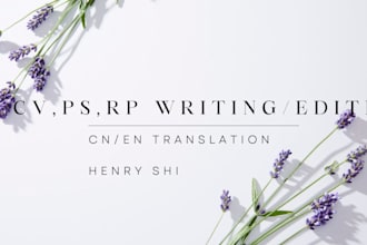 edit essays,cvs, offer translation services for university applications